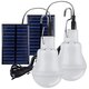 3W LED Solar Bulb Light Waterproof Outdoor Portable Hanging Emergency Sunlight Powered Lamp USB Charging