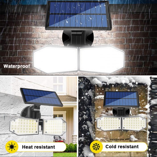 56/78LED Solar Powered PIR Motion Sensor Light Angle Adjustable Outdoor Garden Wall Light
