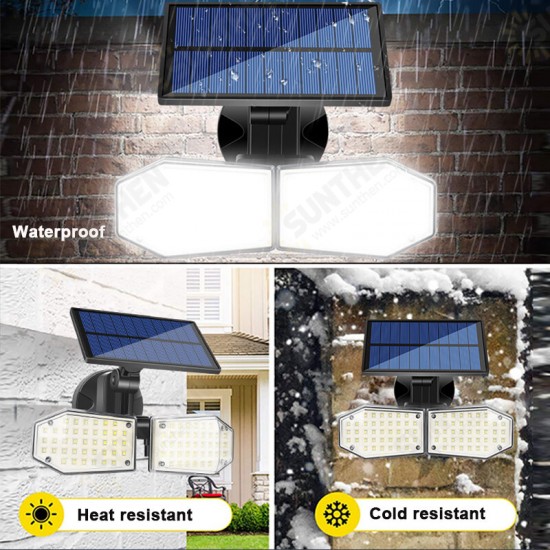 56/78LED Solar Powered PIR Motion Sensor Light Angle Adjustable Outdoor Garden Wall Light