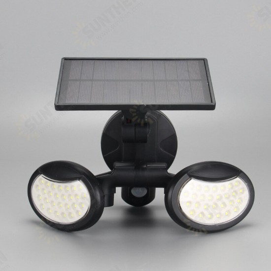 56/78LED Solar Powered PIR Motion Sensor Light Angle Adjustable Outdoor Garden Wall Light