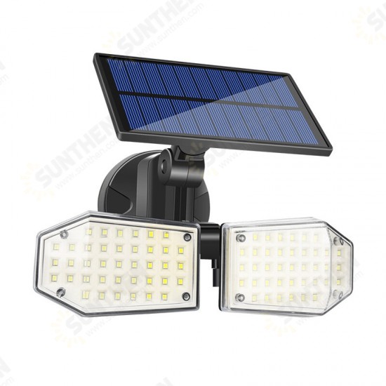 56/78LED Solar Powered PIR Motion Sensor Light Angle Adjustable Outdoor Garden Wall Light