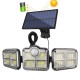 5M Wire 3 Heads LED Solar Lights Motion Sensor Outdoor Solar Wall Lamp LED Porch Light Waterproof Sunlight Powered for Garden
