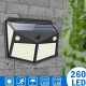260LED Outdoor Solar Light IP65 Waterproof Motion Sensor Solar Light Garden Courtyard Passage Security Lighting Black