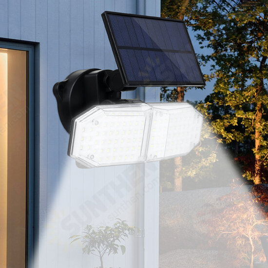 Dual Head 100/120LED Solar Wall Light IP65 PIR Motion Sensor Garden Street Lamp Waterproof Outdoor Decor