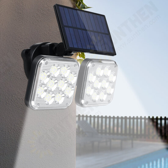 Dual Head 100/120LED Solar Wall Light IP65 PIR Motion Sensor Garden Street Lamp Waterproof Outdoor Decor