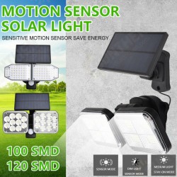 Dual Head 100/120LED Solar Wall Light IP65 PIR Motion Sensor Garden Street Lamp Waterproof Outdoor Decor Dual Head 100/120LED Solar Wall Light IP65 PIR Motion Sensor Garden Street Lamp Waterproof Outdoor Decor