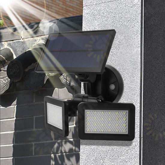 Dual Head 48 LED 450Lm Solar Wall Light Outdoor LED PIR Motion Sensor Security Landscape Lamp