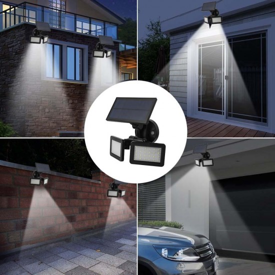 Dual Head 48 LED 450Lm Solar Wall Light Outdoor LED PIR Motion Sensor Security Landscape Lamp