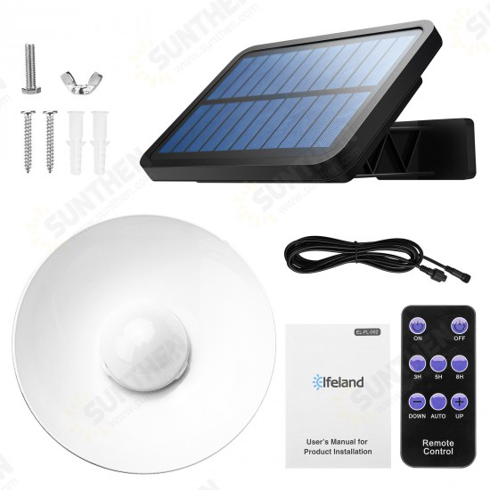 Solar Shed Light with Lampshade 6000K White Light 2200MAH Lithium Battery Waterproof IP65 Remote Control brightness