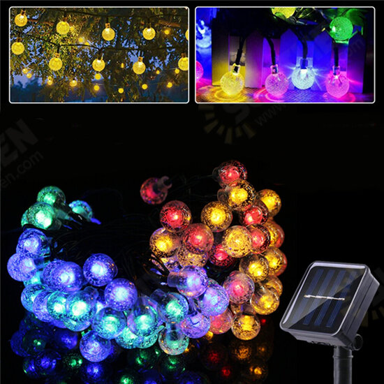 Outdoor Solar Powered 6.5M 30 LED Bulb String Light Garden Holiday Wedding lamp Christmas Tree Decorations Lights