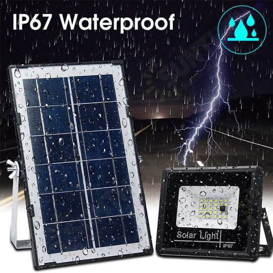 Remote Control LED Solar Panel Light Flood Light Lamp Outdoor Garden Spotlight