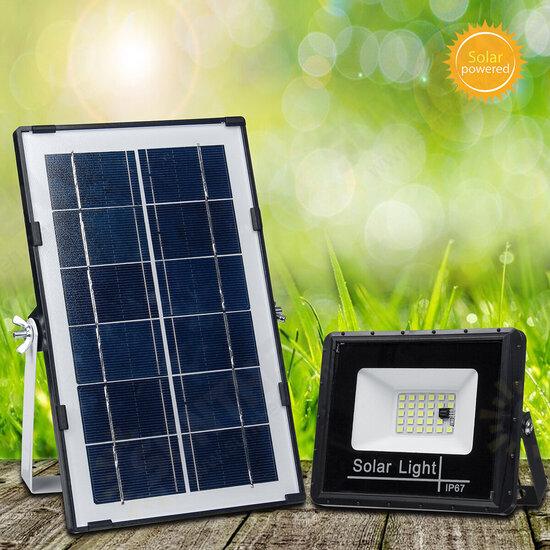 Remote Control LED Solar Panel Light Flood Light Lamp Outdoor Garden Spotlight