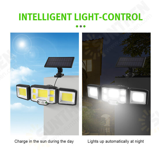 Solar Lights Outdoor LED/COB Wireless Motion Sensor Light Integrate/Separate Design Wide Angle with 3 Lighting Modes IP65 Waterproof Garden Solar Lamp