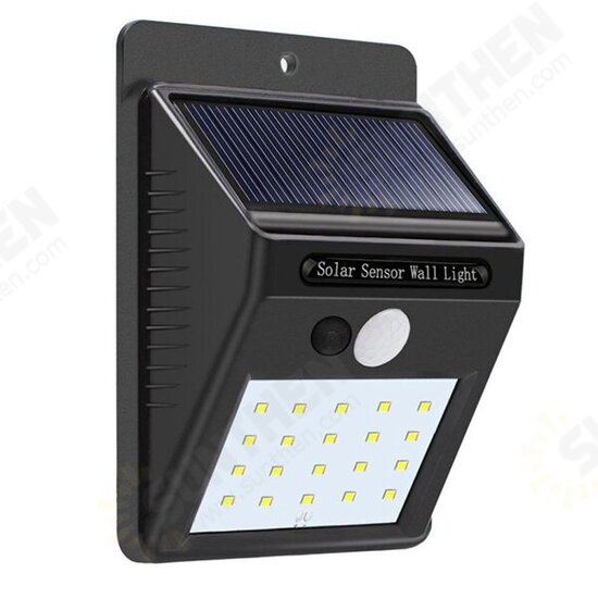 Solar Power 20 LED PIR Motion Sensor Wall Light Waterproof Outdoor Path Yard Garden Security Lamp