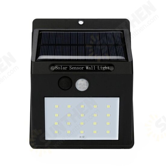 Solar Power 20 LED PIR Motion Sensor Wall Light Waterproof Outdoor Path Yard Garden Security Lamp