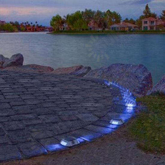 Solar Power White 6LED Road Driveway Pathway Stair Lights