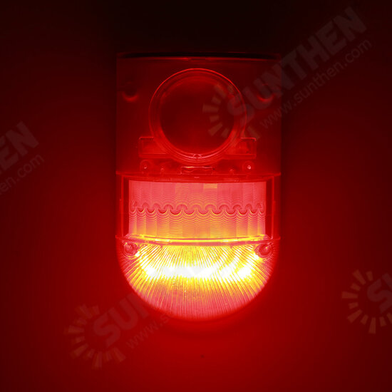 Solar Strobe Light Motion Sensor Solar Alarm Light 129dB Loud Siren Street Lamp