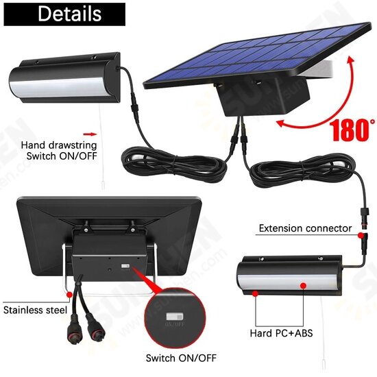 Upgraded LED Solar Pendant Lights Outdoor Indoor Auto On Off Solar Lamp for Garden Yard Home Kitchen with Pull Switch and 3m Line