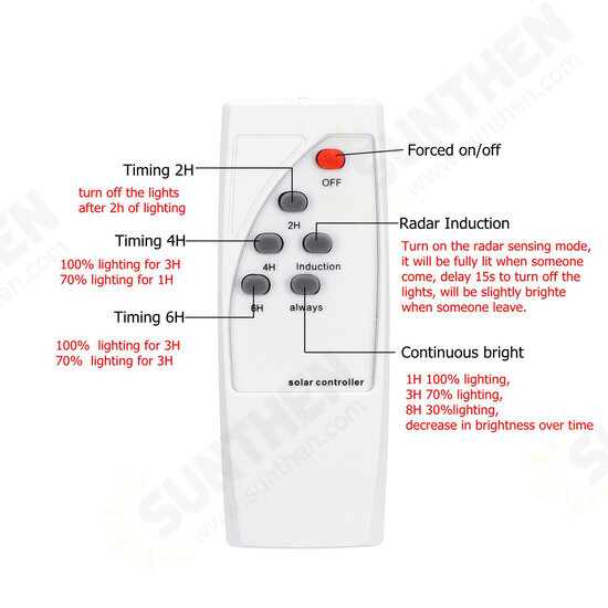 140/210/280LED 60/90/120W Solar Street Light Outdoor Induction Sensor Garden Lamp+Remote