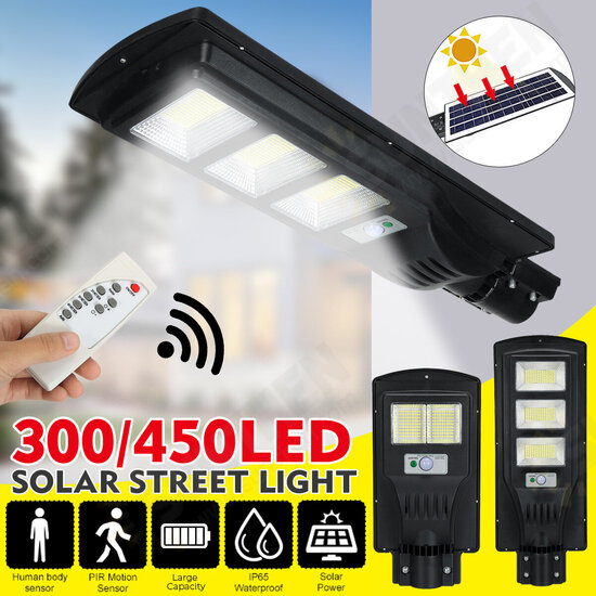 300/450 LED Solar Street Light PIR Motion Sensor Security Wall Lamp Waterproof Outdoor Lighting 300/450 LED Solar Street Light PIR Motion Sensor Security Wall Lamp Waterproof Outdoor Lighting