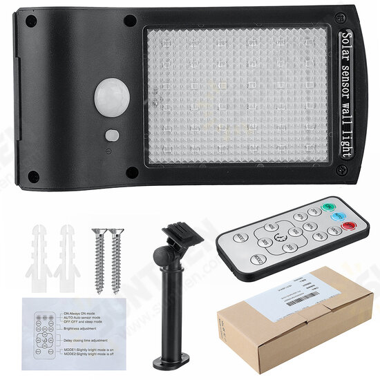 36000LM LED Solar Wall Light PIR Motion Sensor Outdoor Street Lamp IP65 with Remote 36000LM LED Solar Wall Light PIR Motion Sensor Outdoor Street Lamp IP65 with Remote