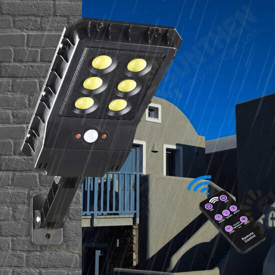 90 COB Solar Street Light Wall LED Motion Powered Outdoor Sensor PIR Garden with Remote Control