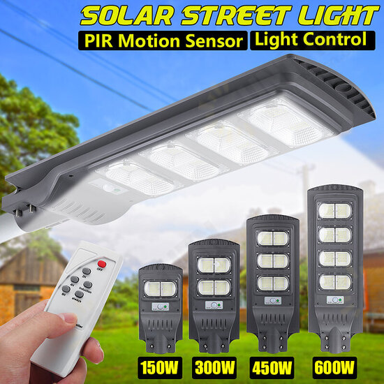 Solar Powered 140/280/420/560LED Street Light PIR Motion Sensor Waterproof Outdoor Garden Lamp