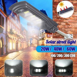 Solar Powered 20W/40W/60W COB LED Street Light PIR Motion Sensor Waterproof Garden Lamp + Remote Control Solar Powered 20W/40W/60W COB LED Street Light PIR Motion Sensor Waterproof Garden Lamp + Remote Control
