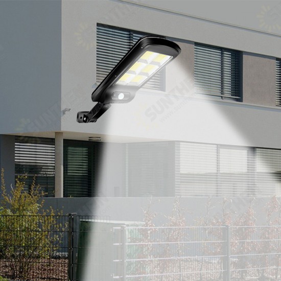 Solar Powered LED COB Street Light PIR Motion Sensor Outdoor Garden Wall Lamp+Remote Control