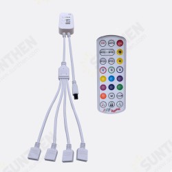 1 to 4 5V-24V Bluetooth Controller 24 Key Remote Control for RGB Music USB LED Strip Lights 1 to 4 5V-24V Bluetooth Controller 24 Key Remote Control for RGB Music USB LED Strip Lights