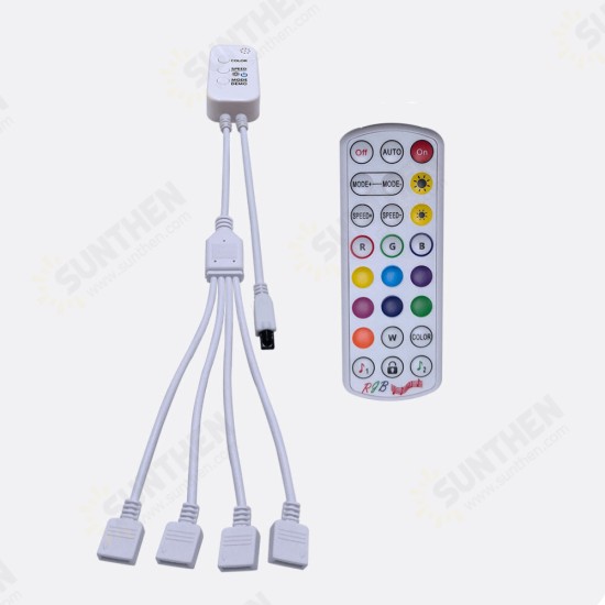 1 to 4 5V-24V Bluetooth Controller 24 Key Remote Control for RGB Music USB LED Strip Lights