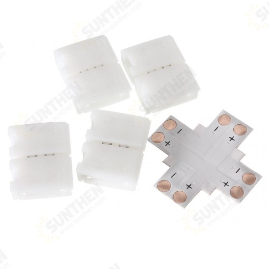 10mm +/T/L Shape 2 Pin 5050 PCB LED Strip Corner Connector for Single Color Lighting