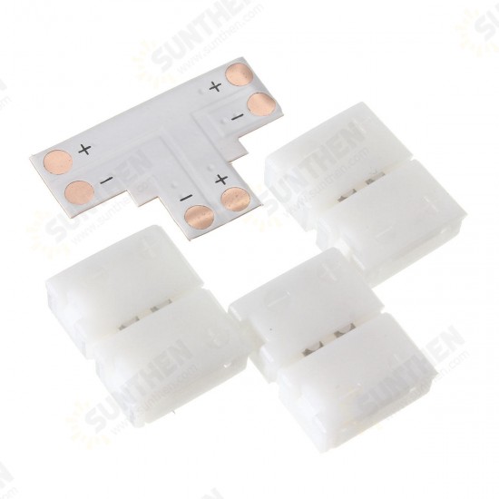 10mm +/T/L Shape 2 Pin 5050 PCB LED Strip Corner Connector for Single Color Lighting 10mm +/T/L Shape 2 Pin 5050 PCB LED Strip Corner Connector for Single Color Lighting