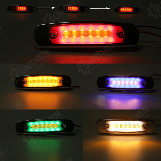 12/24V 18 LED Side Flowing Marker Light Lamp Waterproof For Truck Trailer Lorry