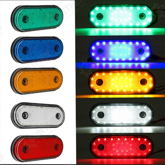 24V 30LEDs Oval Clearance Side Marker Light Position Lamp For Truck Trailer RV