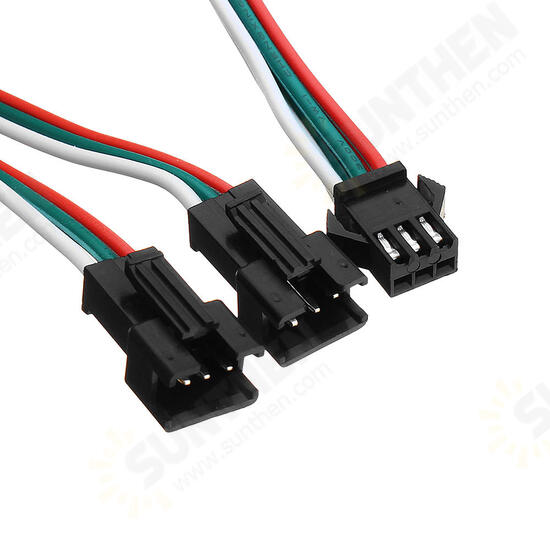 30CM 3Pin Extension Cord SM One Female To Two Male Connectors for Magic LED Strip Light