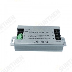 360W Aluminum RGB LED Amplifier Controller For RGB 5050 3528 Strip Light DC12-24V