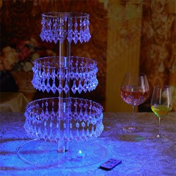 4 Layer Acrylic Cake Stand Remote Control LED Light Cupcake Party Display Rack 4 Layer Acrylic Cake Stand Remote Control LED Light Cupcake Party Display Rack