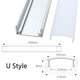 45cm U/V/YW Style Aluminium Channel Holder for LED Strip Light Bar Cabinet Lamp