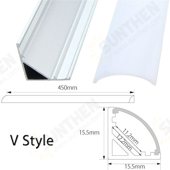 45cm U/V/YW Style Aluminium Channel Holder for LED Strip Light Bar Cabinet Lamp