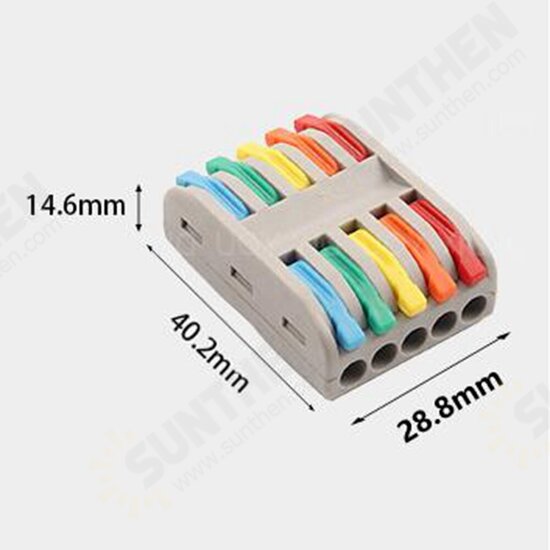 5 Input 5 Output Colorful Quick Wire Connector Terminal Blocks Universal Compact Cable Splitter for LED Strip Lighting