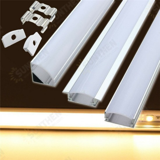 50cm U/YW/V-Style Aluminum Extrusions Channel Holder For LED Strip Bar Under Cabinet Light