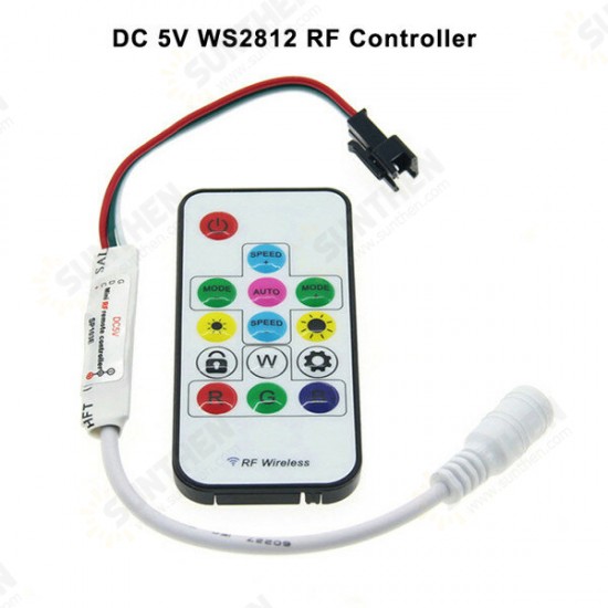 DC 5V WS2812 /12V WS2811 RF LED Light Strip Wireless Remote Mini Controller