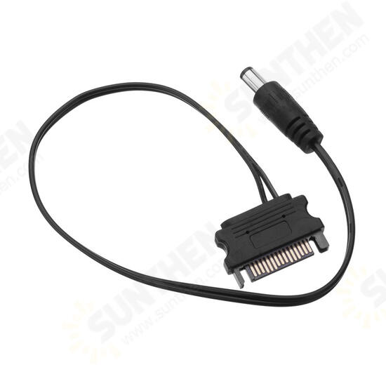 DC12V 15Pin SATA Male Computer Connector Cable with DC Connector 5.5*2.1mm for LED Strip light