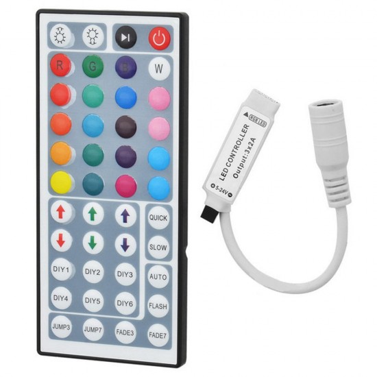 DC12V 72W Mini Wireless Controller with 44 Keys Remote Control for RGB LED Strip Light