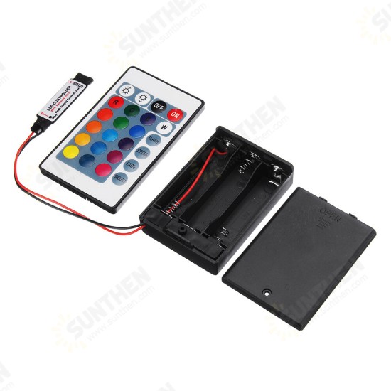 DC4.5V Mini RF Controller Battery Box with 24 Keys Remote Control for RGB LED Strip