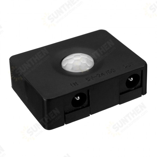 DC5-24V 5A Human Infrared Motion Sensor Controller LED Strip Light Switch + 5.5*2.1mm Male Connector