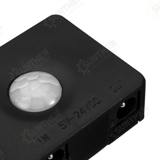 DC5-24V 5A Human Infrared Motion Sensor Controller LED Strip Light Switch + 5.5*2.1mm Male Connector