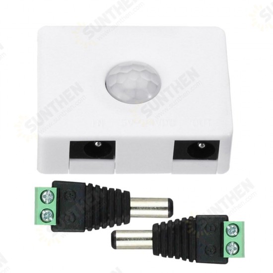 DC5-24V 5A Human Infrared Motion Sensor Controller LED Strip Light Switch + 5.5*2.1mm Male Connector