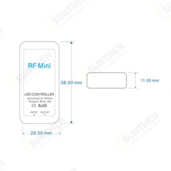 DC5V-24V Ultra Thin Wireless Remote Control CCT Color Temperature RF LED Dimmer Controller for Strip Light